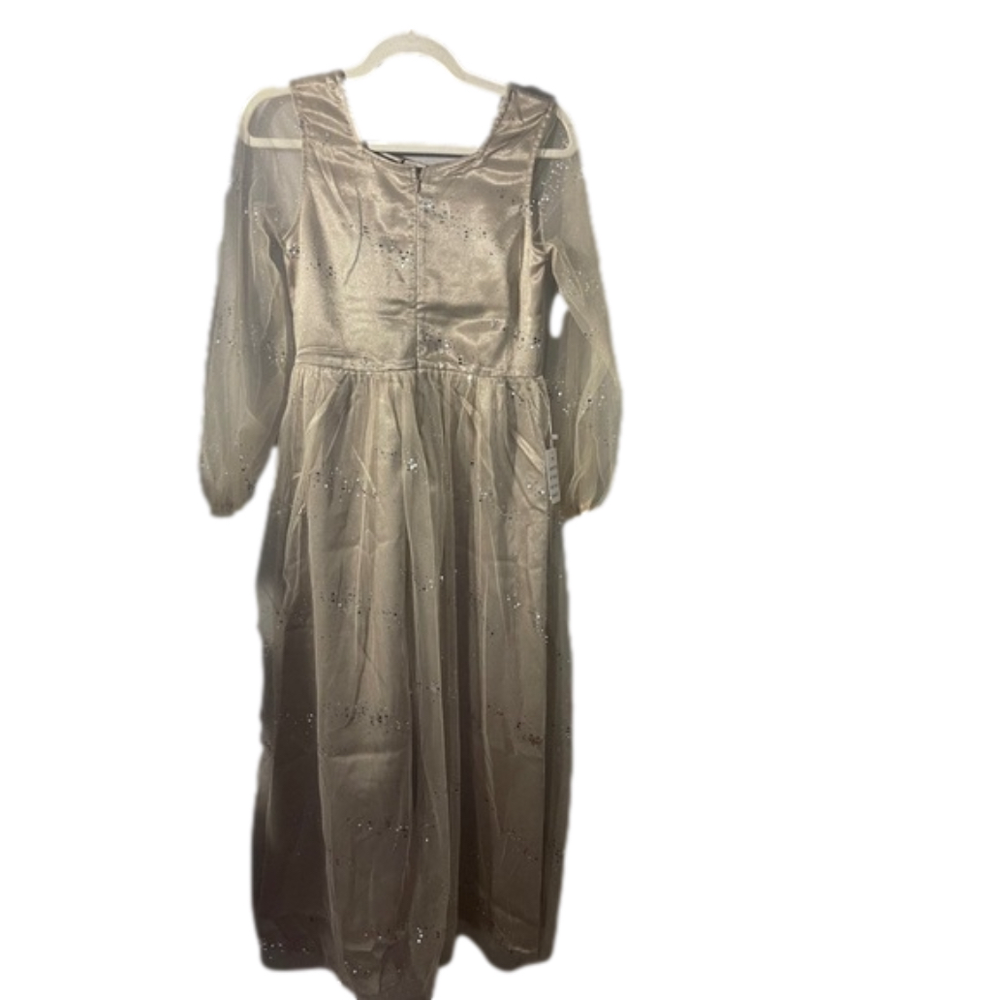Mia Joy Elegant Dress, Cream and Silver colors, Size 14